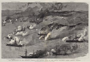 Ødeleggelsen av Foochow-arsenalet og den kinesiske flåten av den franske skvadronen under admiral Courbet